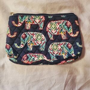 N. Gil Large Cloth Makeup Bag With Elephants Design